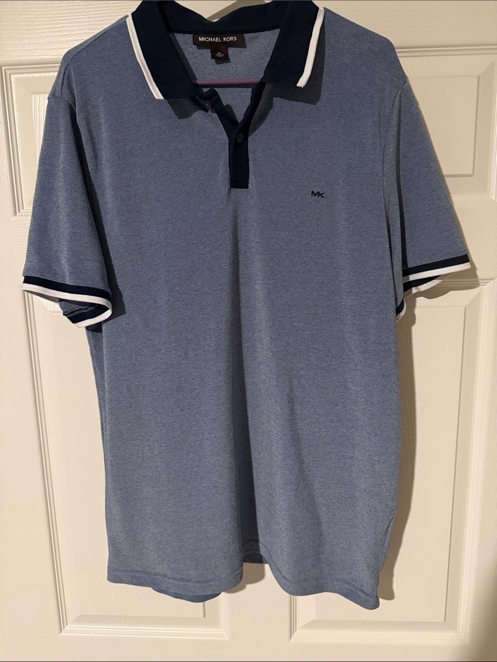 Michael Kors Sky Blue Polo with Navy and White Trim